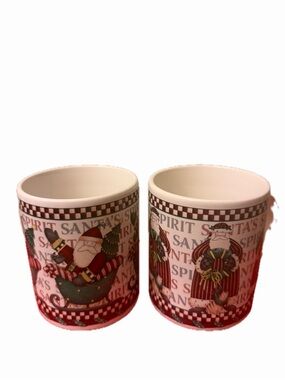 Debbie Mumm Santa's Spirit
Christmas Mugs Set of 2 Sakura Oneida Holiday